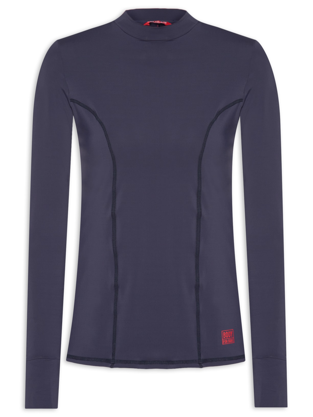 Camiseta Feminina Manga Longa Lisa - Azul