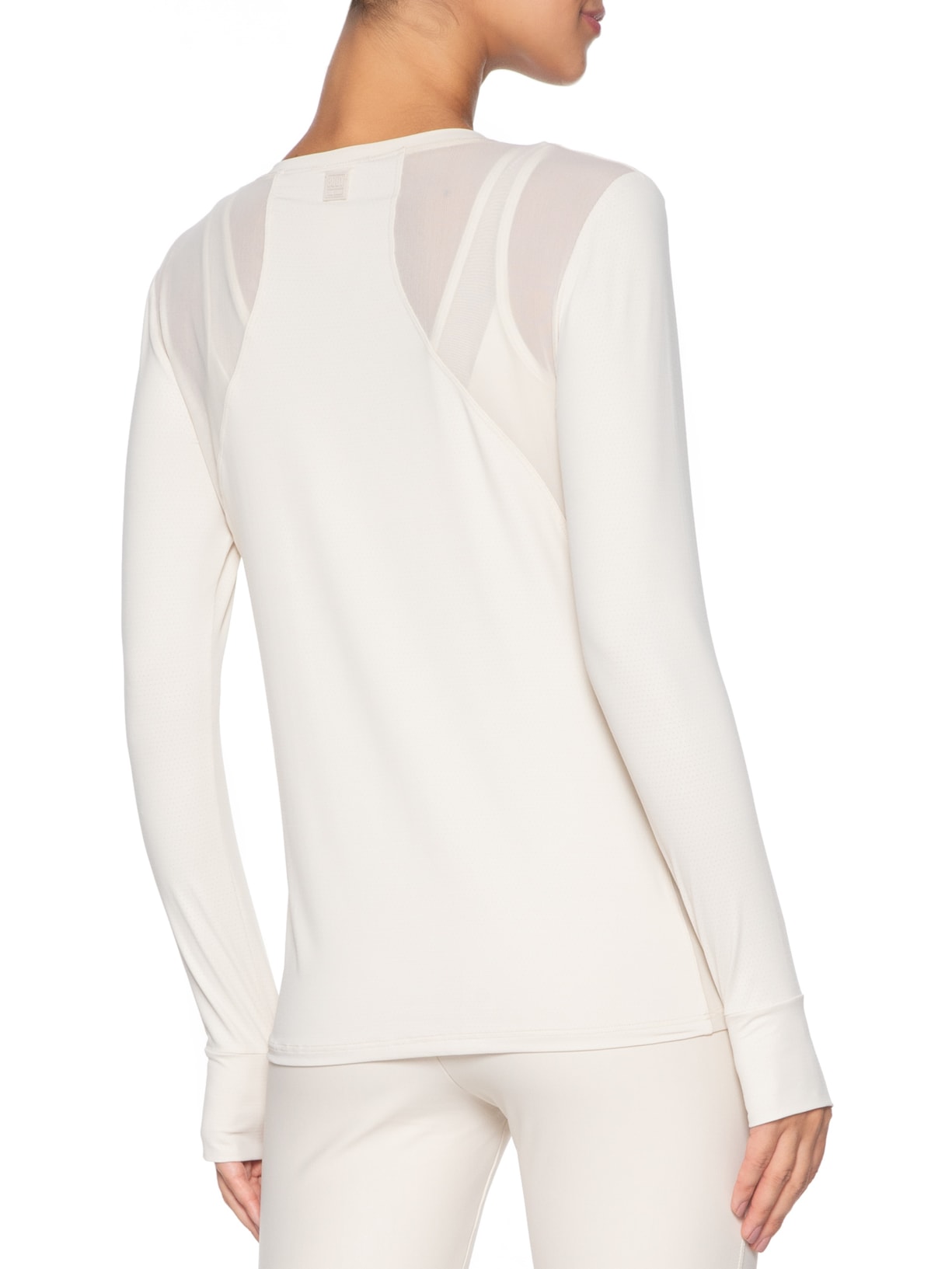 Camiseta Feminina Manga Longa Lisa Branco Body For Sure