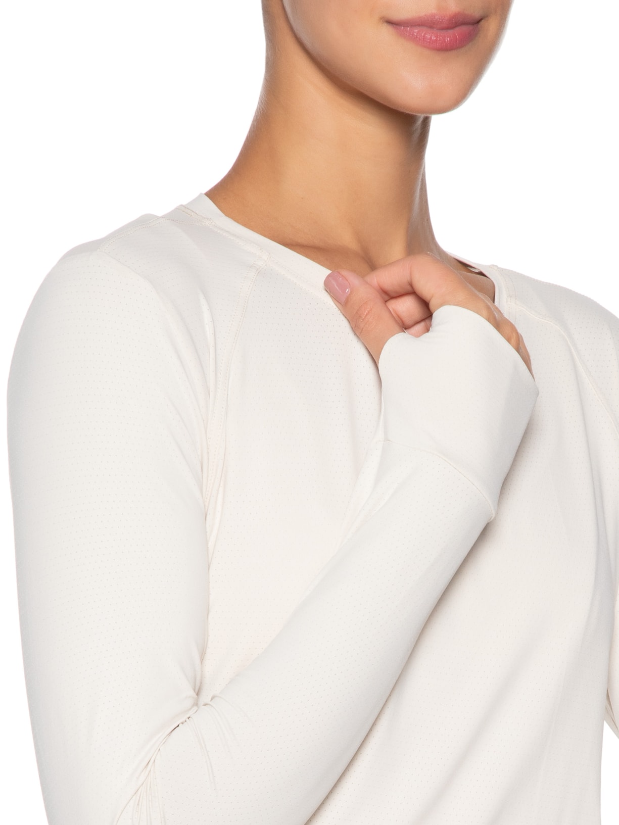 Camiseta Feminina Manga Longa Lisa Branco Body For Sure