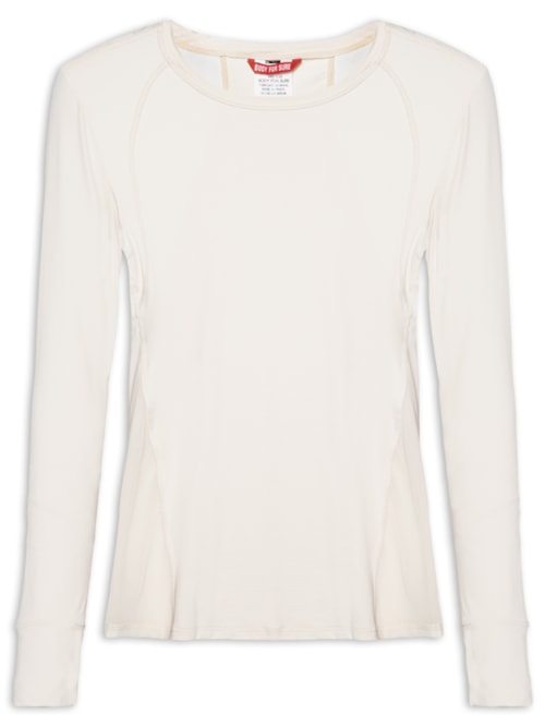 Camiseta Feminina Manga Longa Lisa - Branco