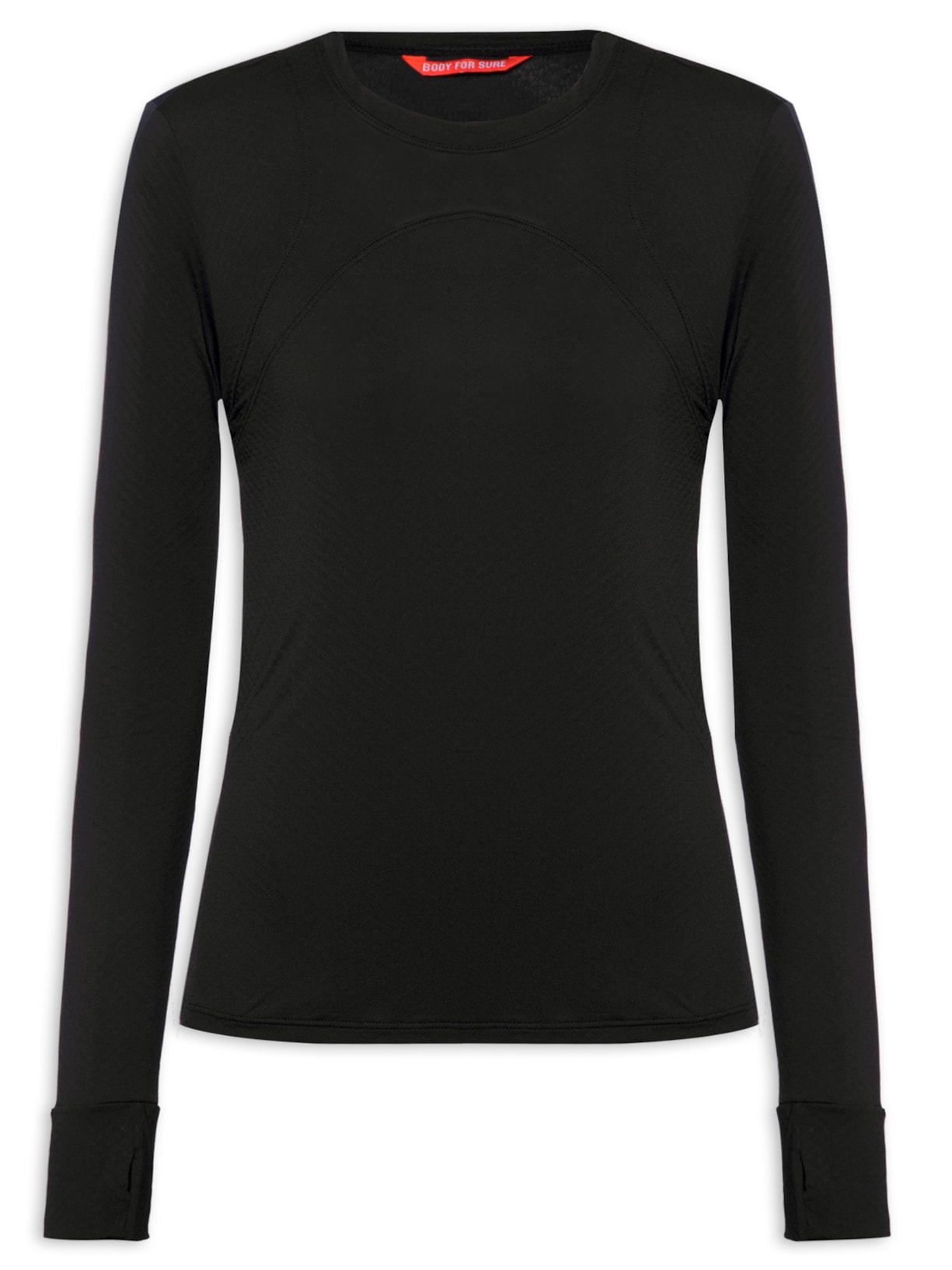 Camiseta Feminina Manga Longa Lisa - Preto