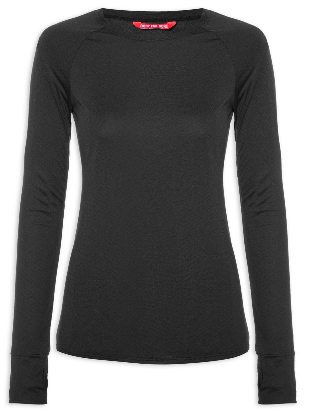 Camiseta Feminina Manga Longa Lisa - Preto