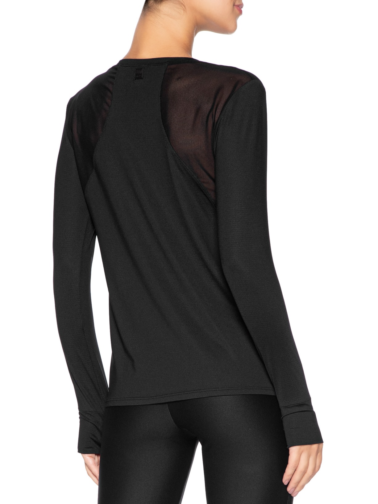 Camiseta Feminina Manga Longa Lisa Preto Body For Sure