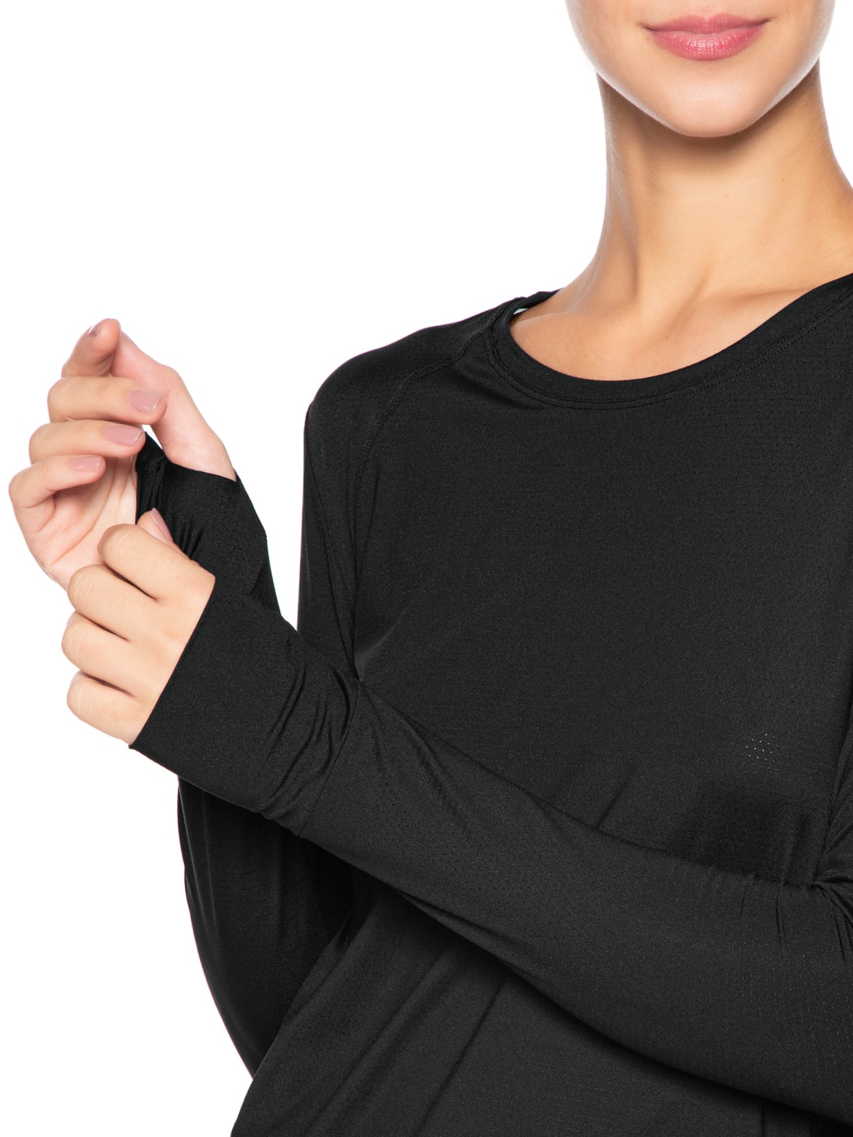 Camiseta Feminina Manga Longa Lisa Preto Body For Sure