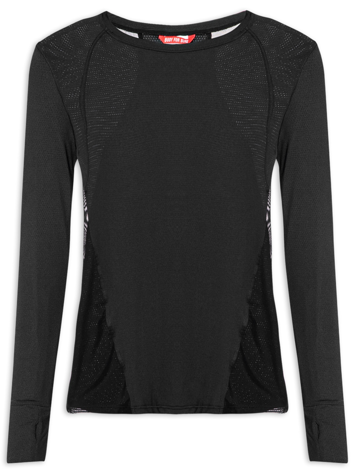 Camiseta Feminina Manga Longa Lisa - Preto