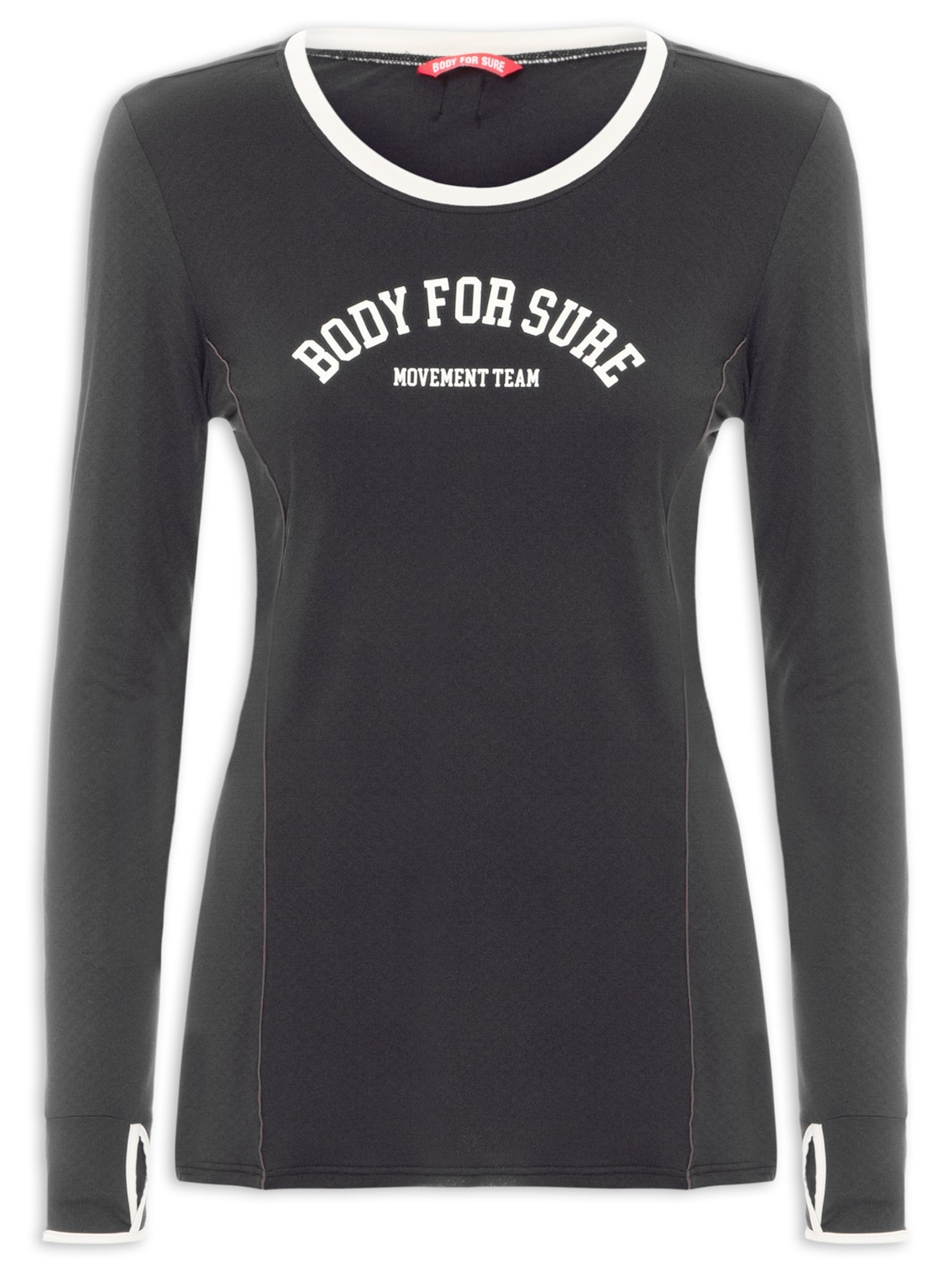 Camiseta Feminina Manga Longa Lisa - Preto