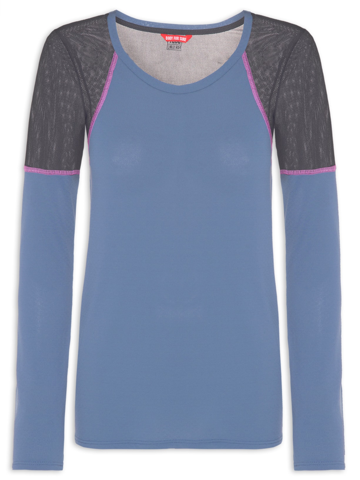 Camiseta Feminina Manga Longa Lisa Twist - Azul