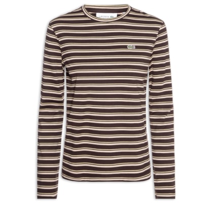 Camiseta Feminina Manga Longa Listrada - Preto