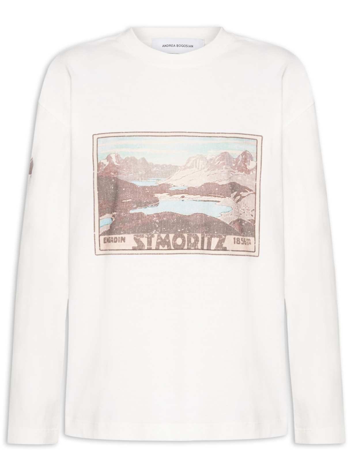 Camiseta Feminina Manga Longa Malha Liky Branco Andrea Bogosian