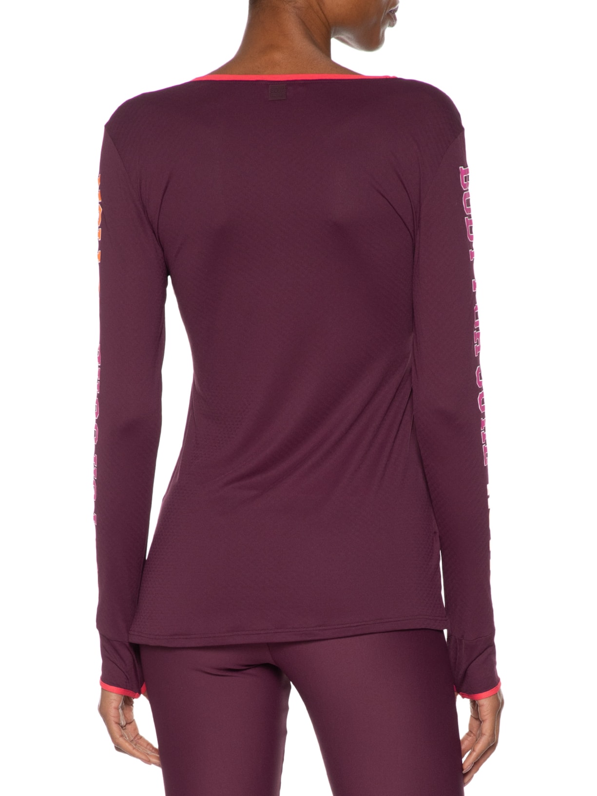 Camiseta Feminina Manga Longa Olympia Vinho Body For Sure