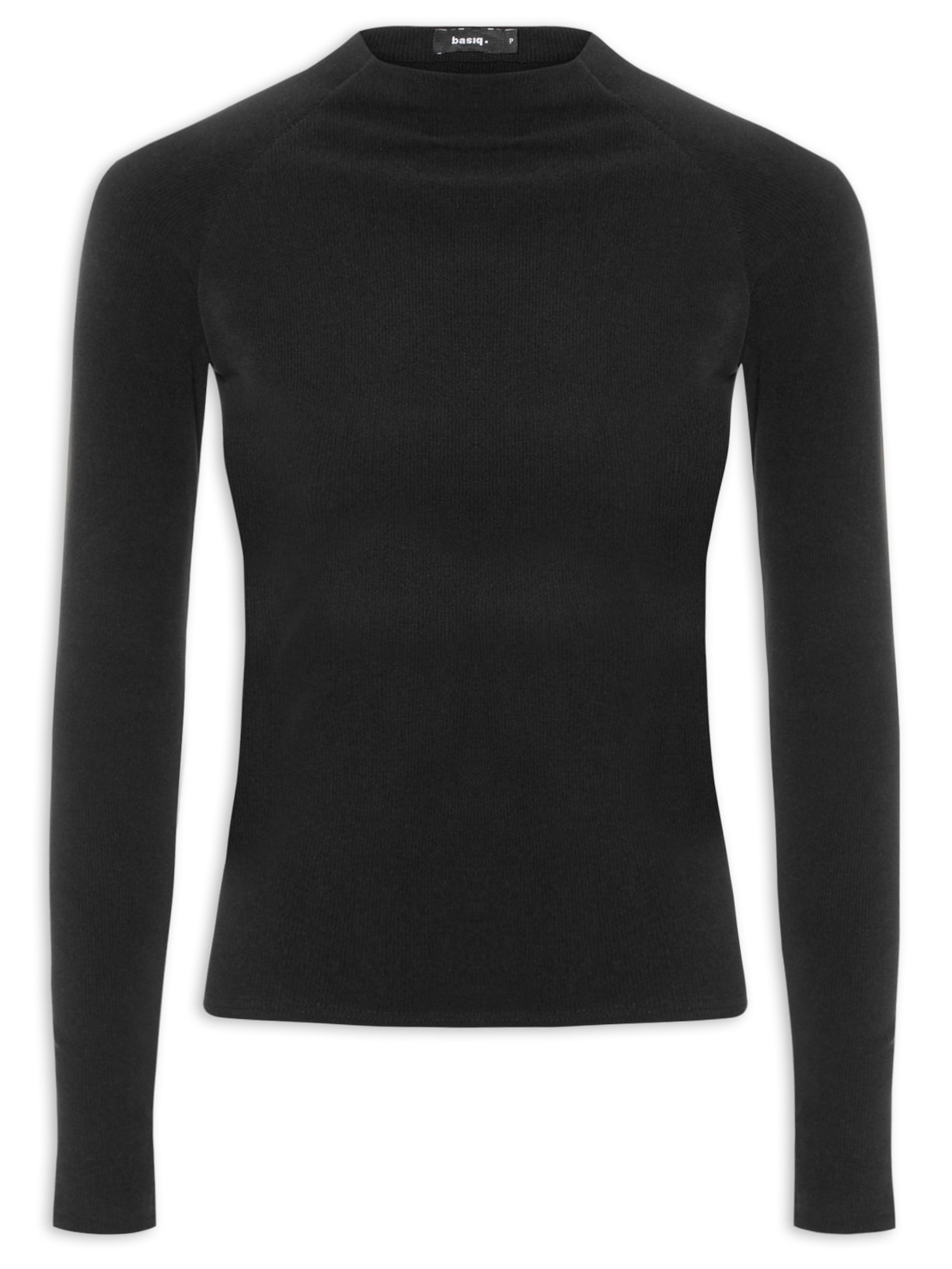 Camiseta Feminina Manga Longa Raglan - Preto