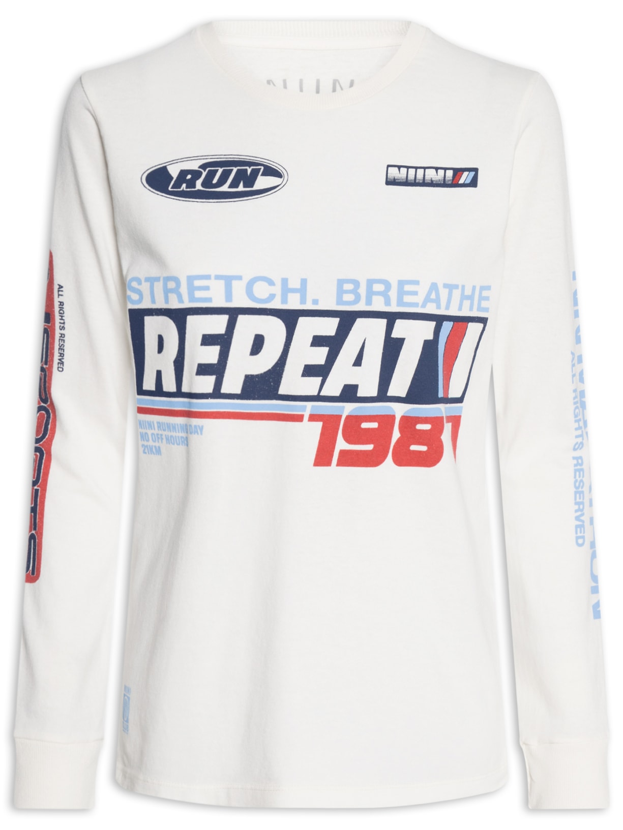 Camiseta Feminina Manga Longa Runner Off White Niini