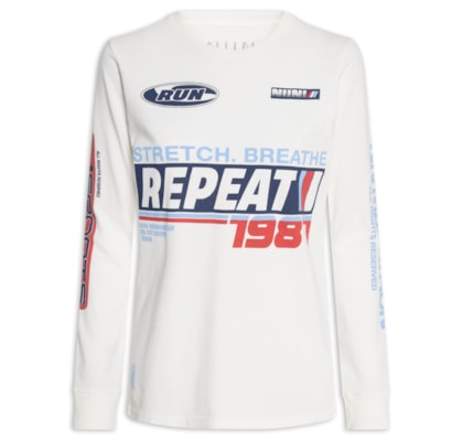 Camiseta Feminina Manga Longa Runner - Off White