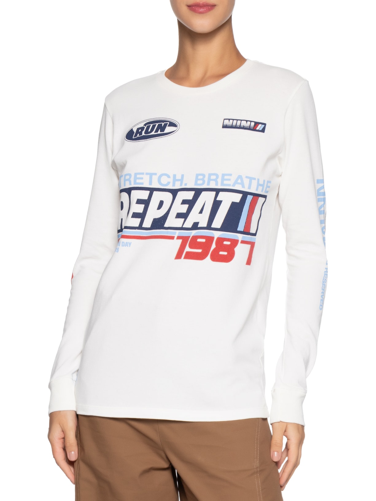 Camiseta Feminina Manga Longa Runner Off White Niini