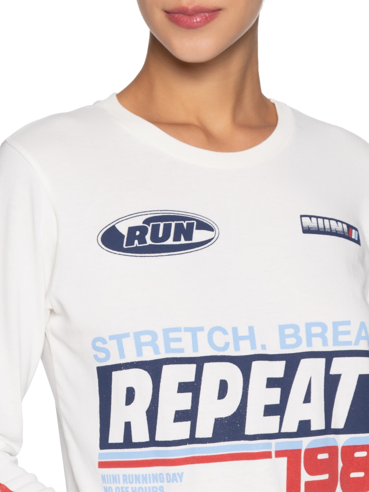 Camiseta Feminina Manga Longa Runner Off White Niini