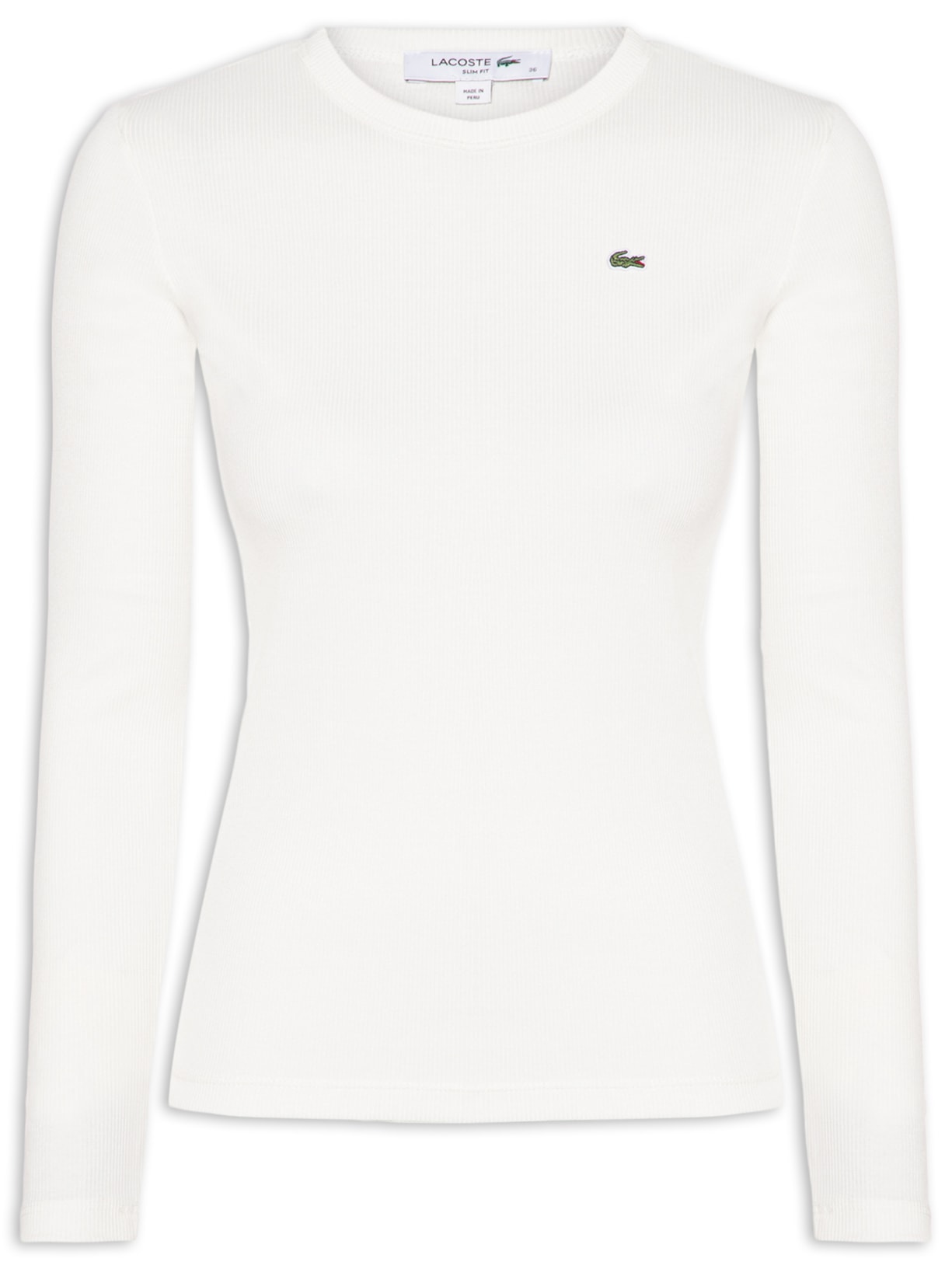 Camiseta Feminina Manga Longa – Branco Lacoste
