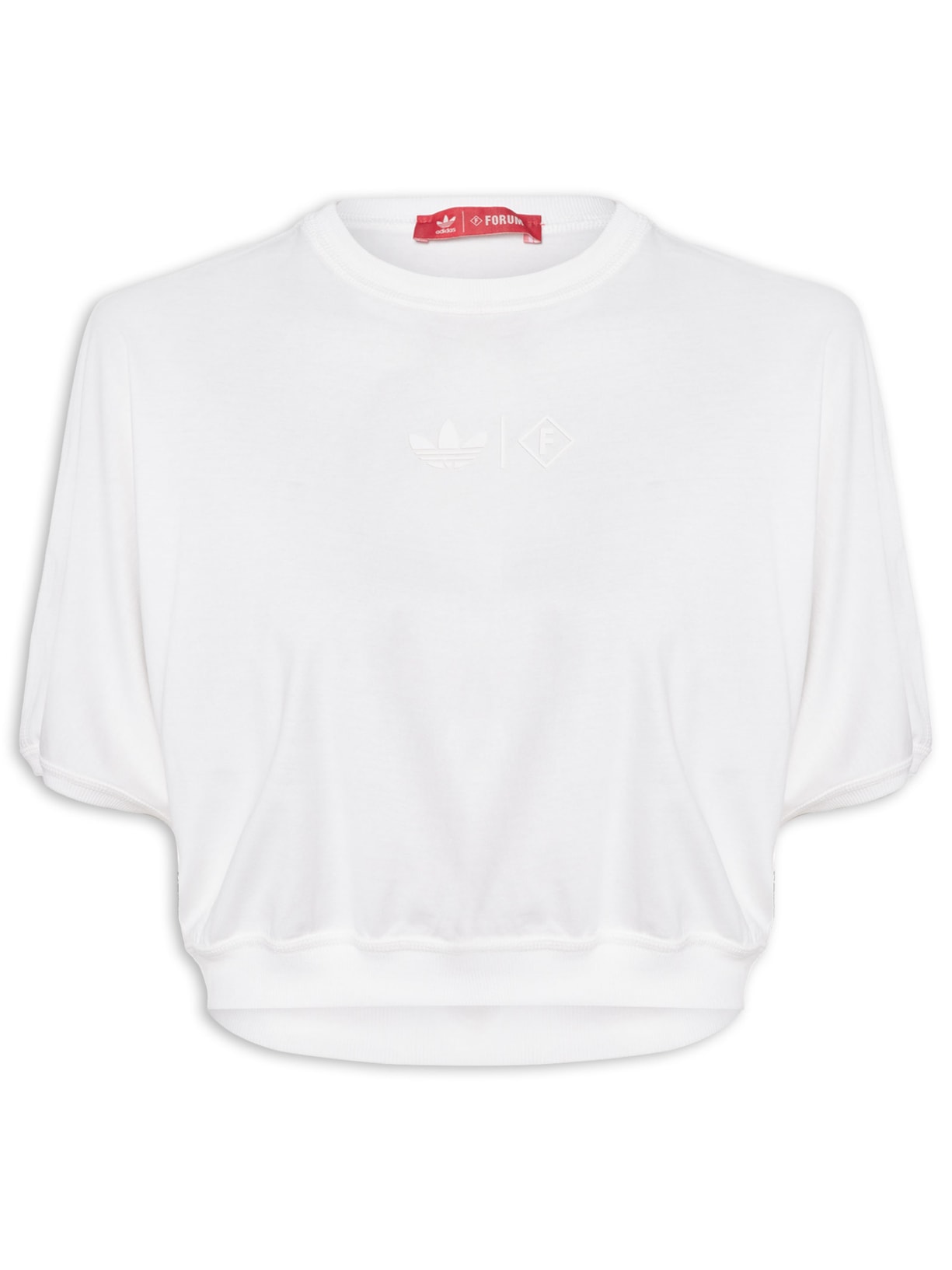 Camiseta Feminina Manga Morcego Cropped - Branco