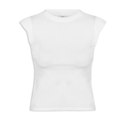 Camiseta Feminina Manga Sobreposta - Branco