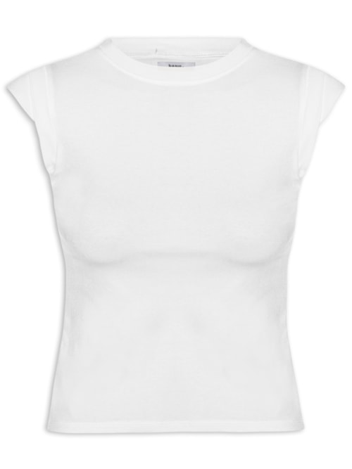 Camiseta Feminina Manga Sobreposta - Branco