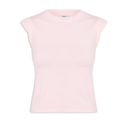Camiseta Feminina Manga Sobreposta - Rosa