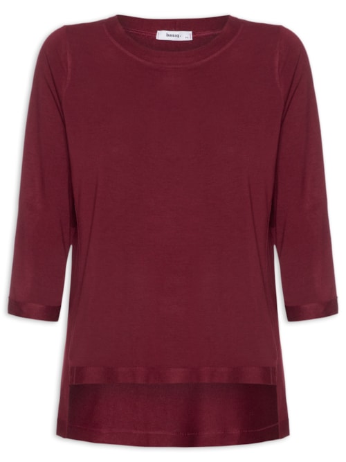 Camiseta Feminina Manga Três Quartos – Vermelho