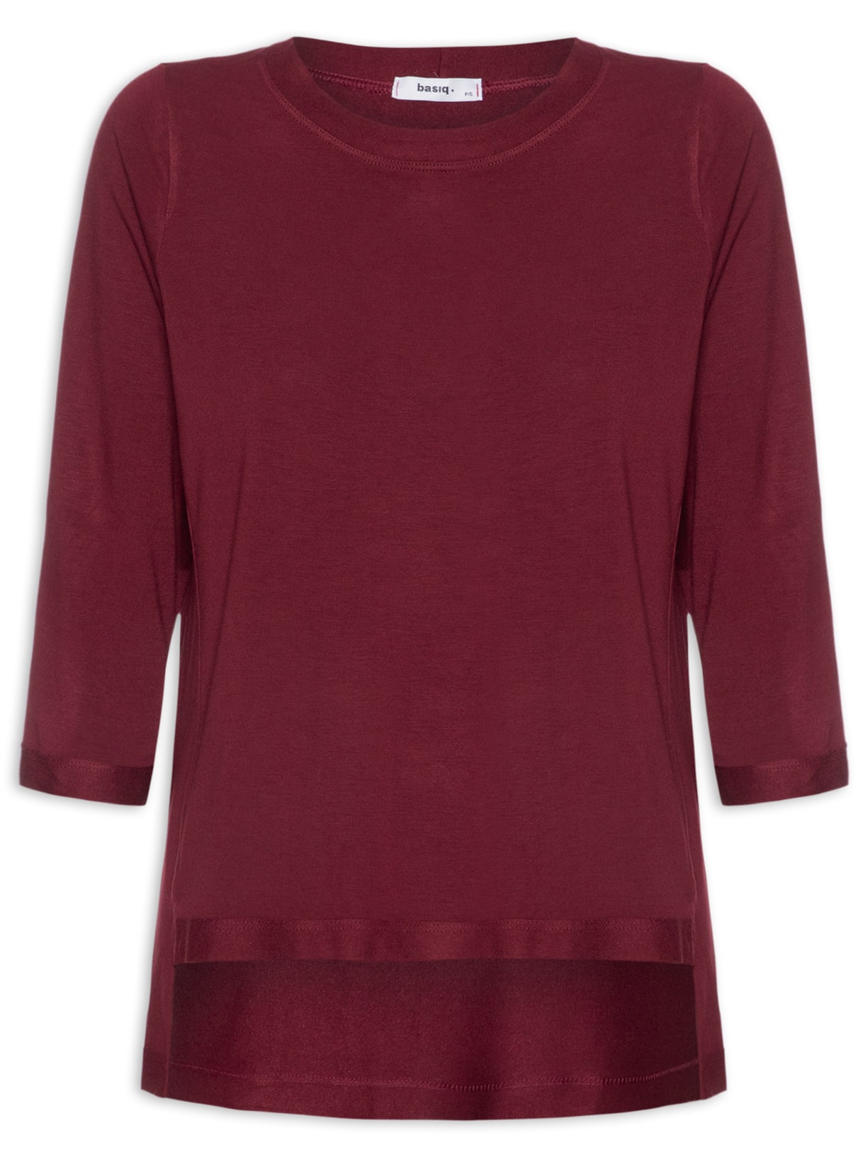 Camiseta Feminina Manga Três Quartos – Vermelho Basiq