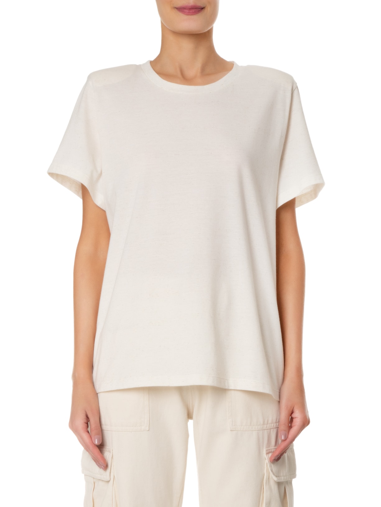 Camiseta Feminina Maria Linho Bege Mixed