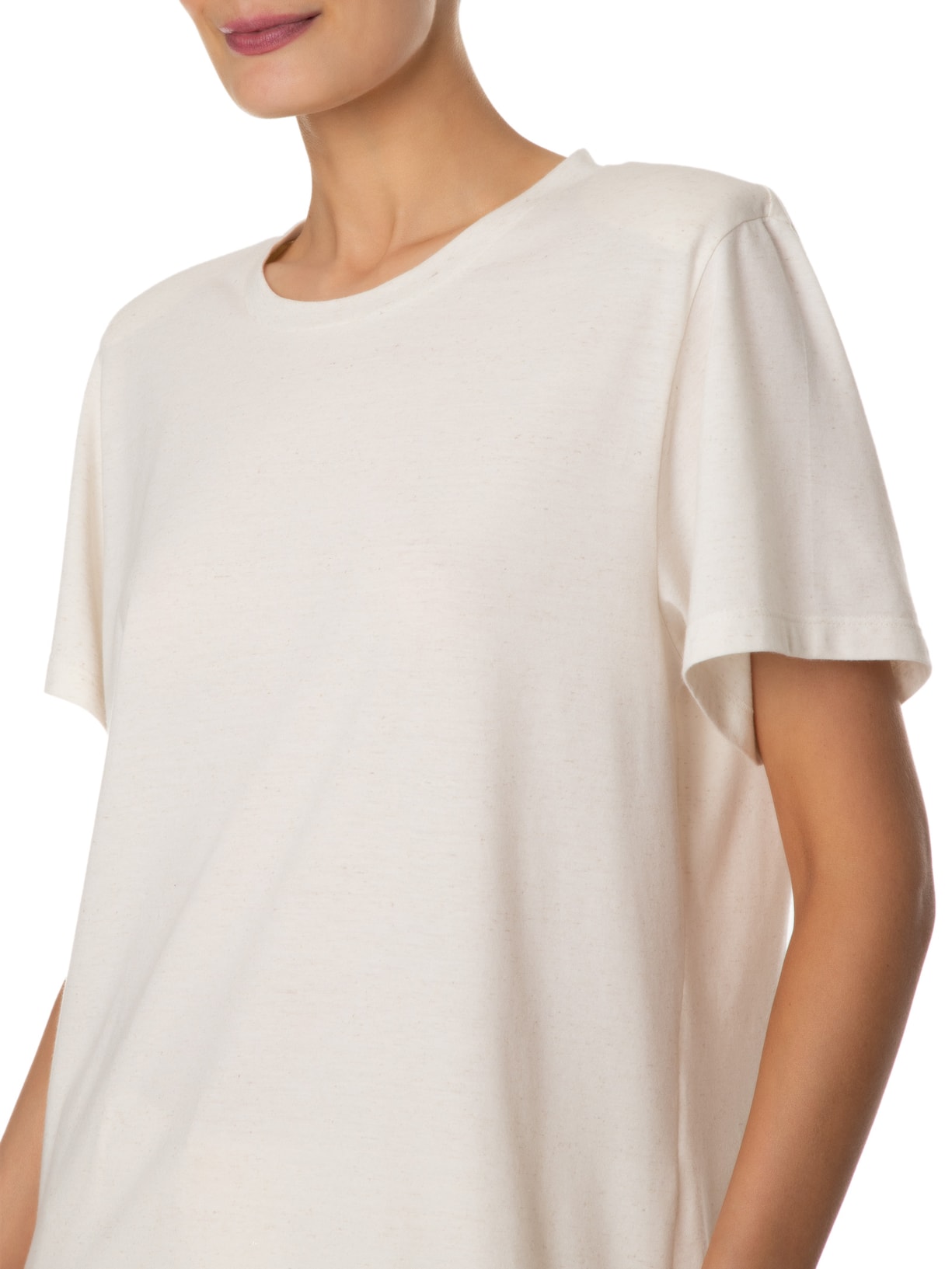 Camiseta Feminina Maria Linho Bege Mixed