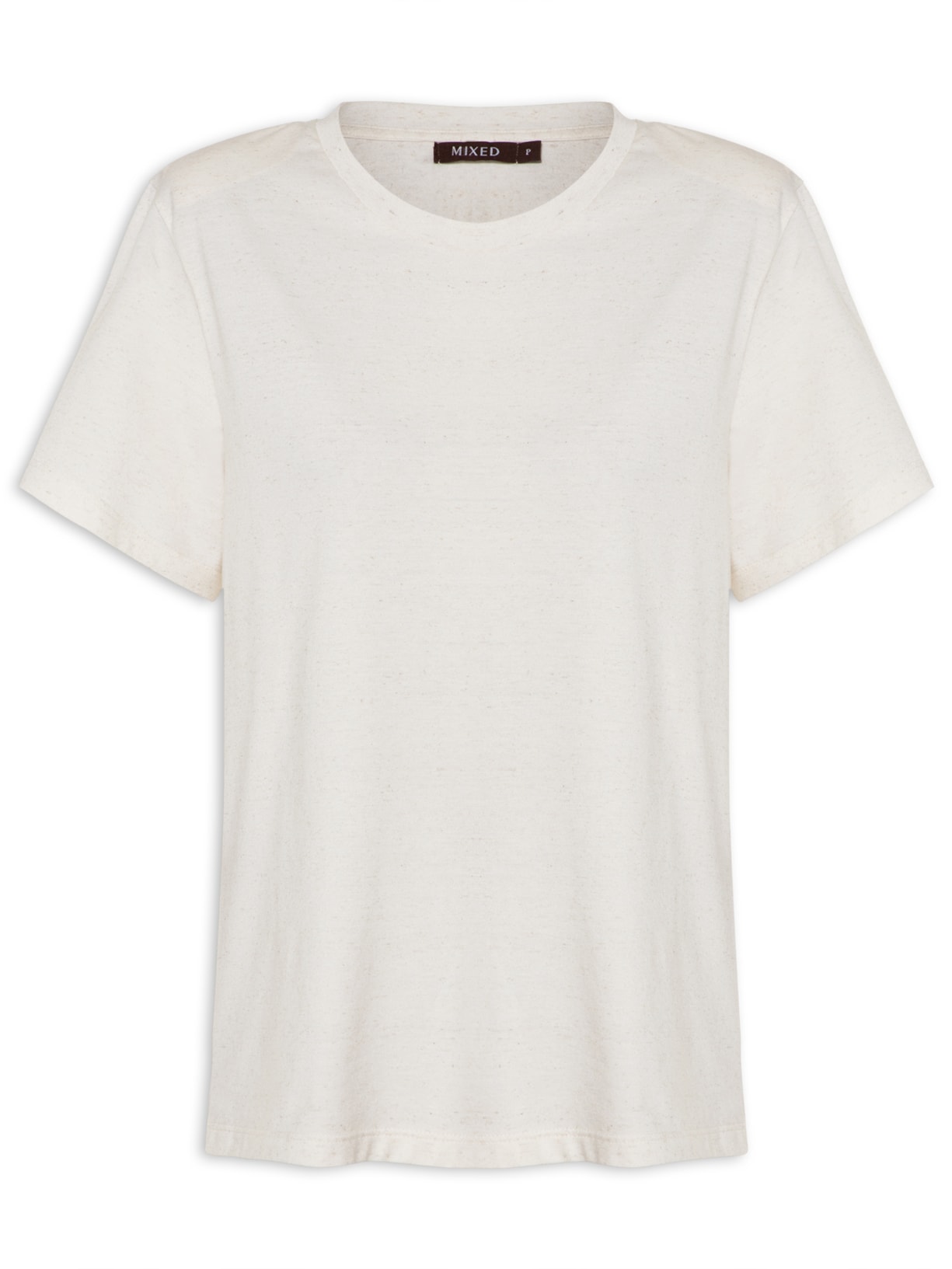 Camiseta Feminina Maria Linho Bege Mixed