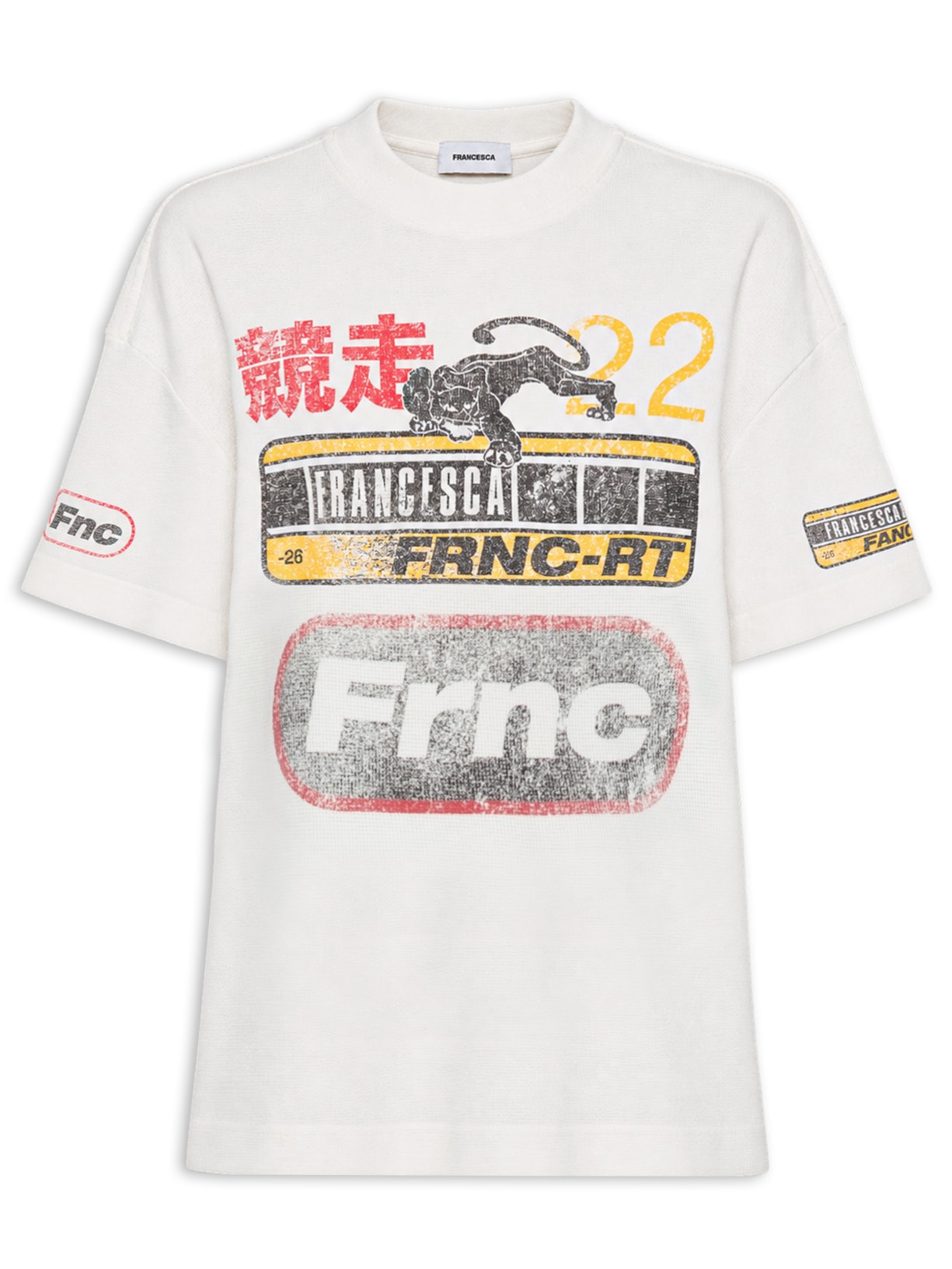 Camiseta Feminina Max Leopard Branco Francesca
