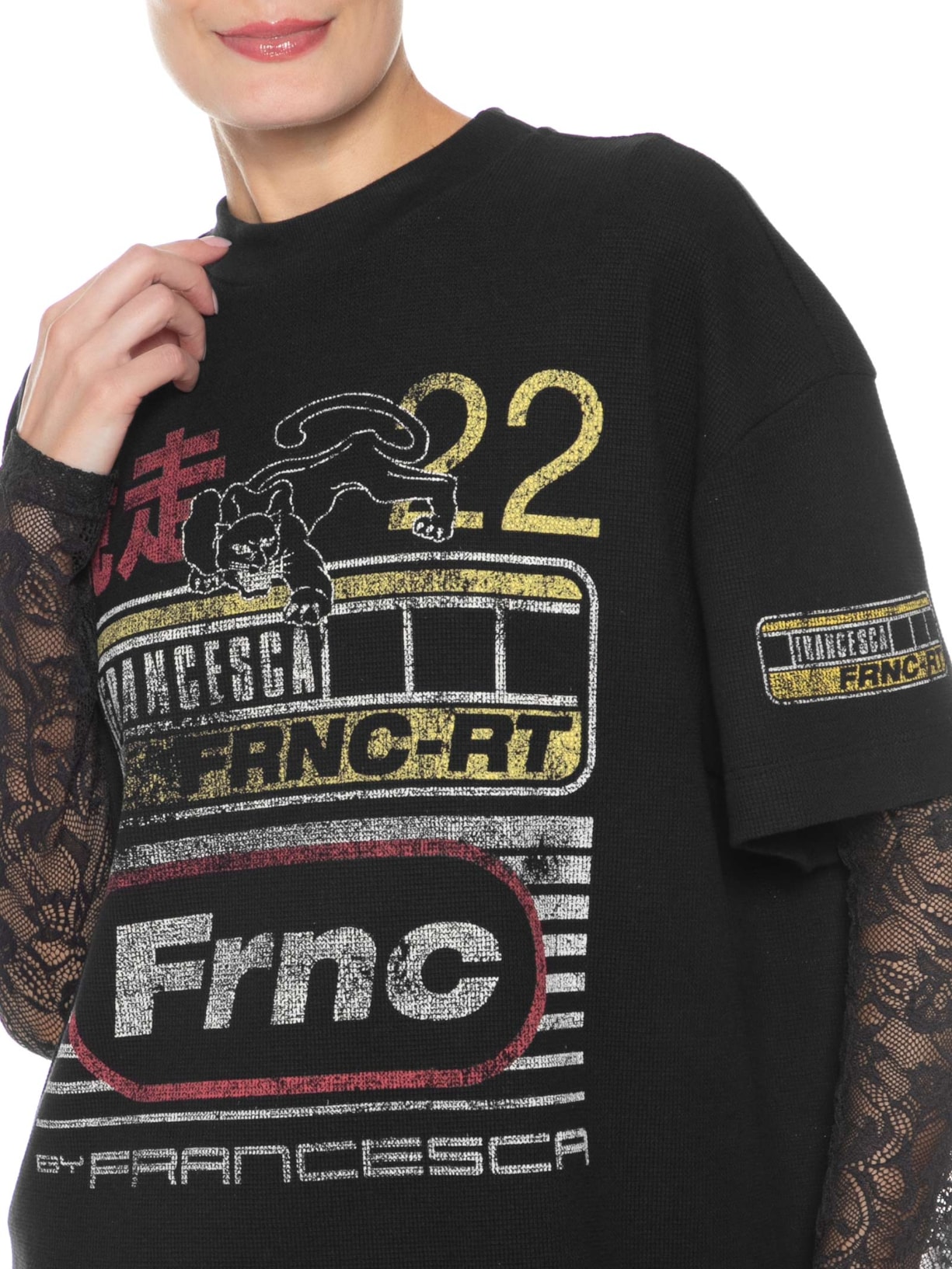 Camiseta Feminina Max Leopard Preto Francesca