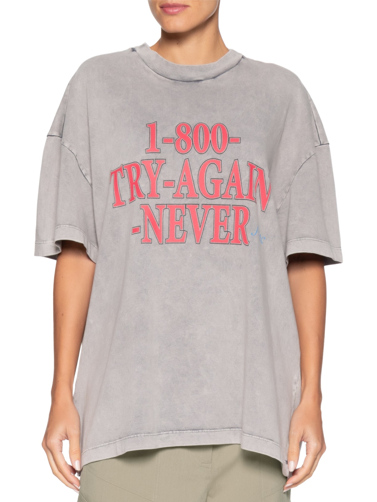 Camiseta Feminina Max Try Again Cinza Francesca