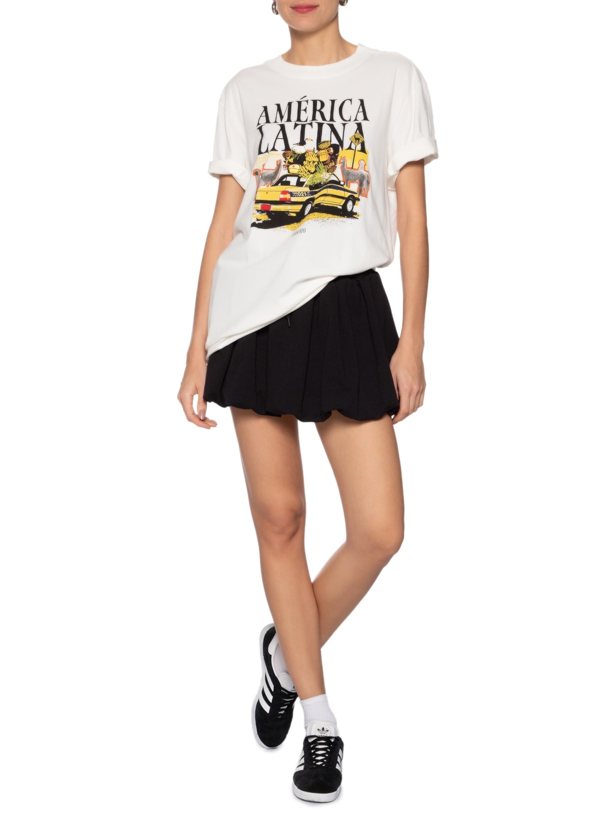 Camiseta Feminina Média América Latina Branco  Farm