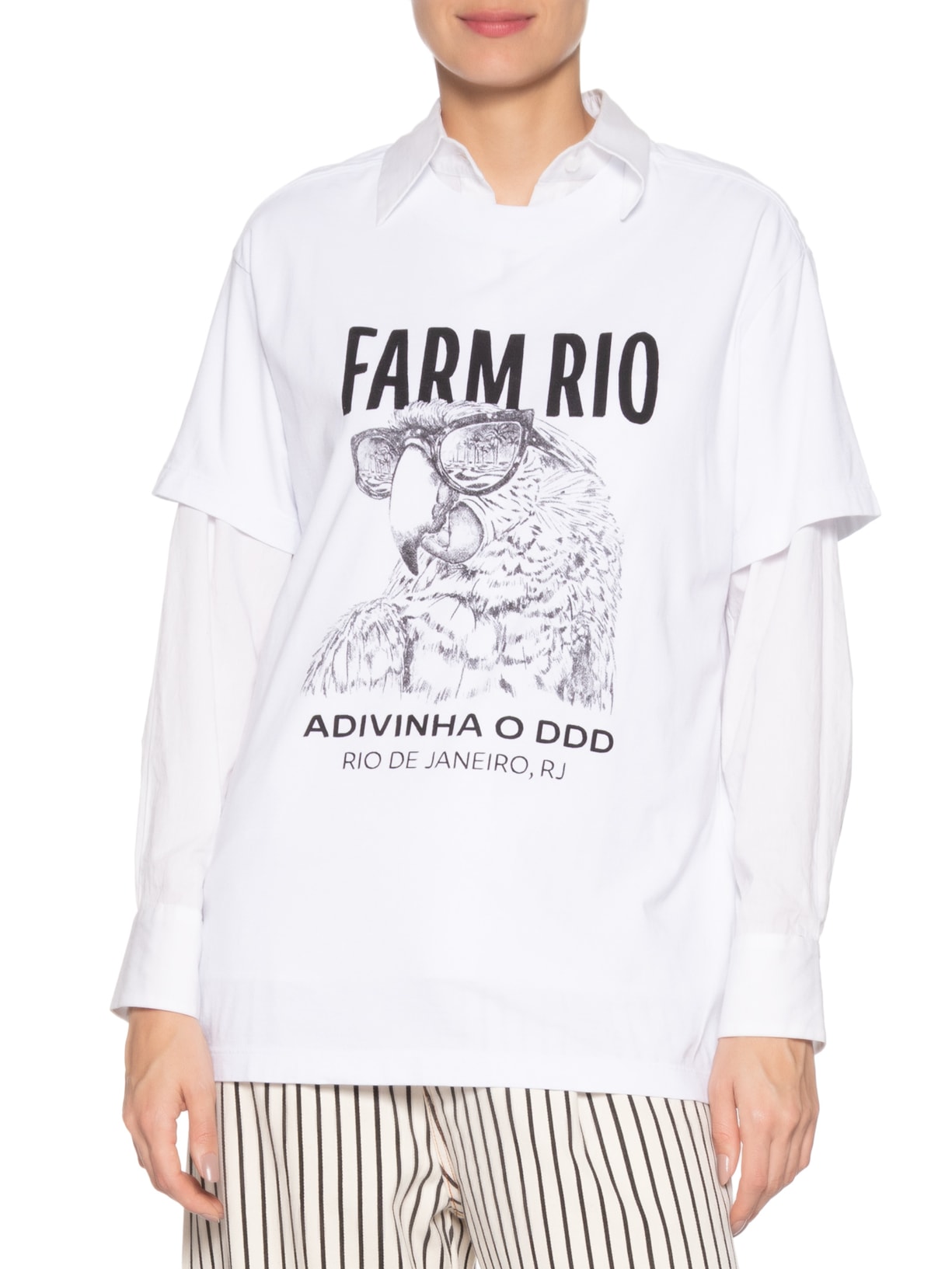 Camiseta Feminina Média Arara 021 Branco Farm