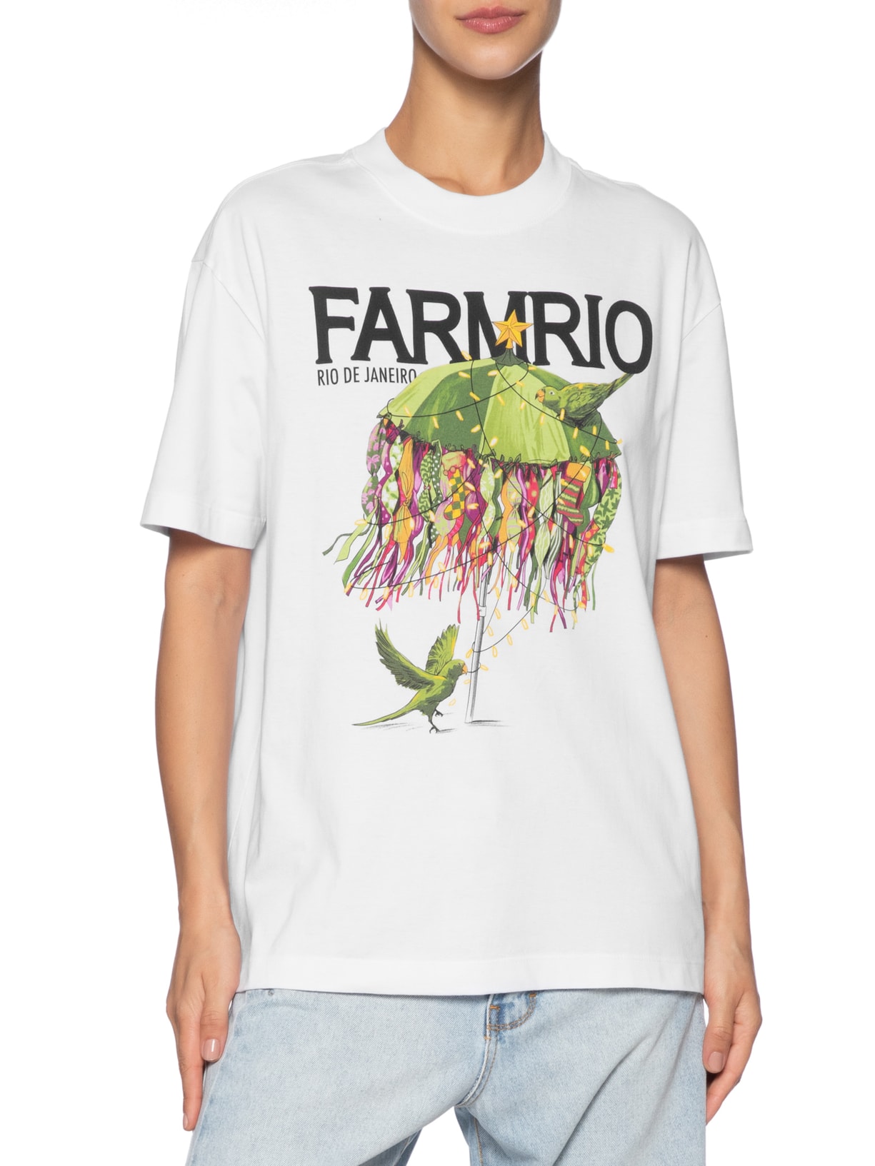 Camiseta Feminina Média Biquinis Natalinos Branco Farm