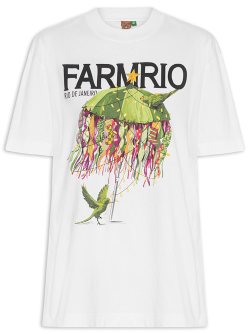 Camiseta Feminina Média Biquinis Natalinos - Branco