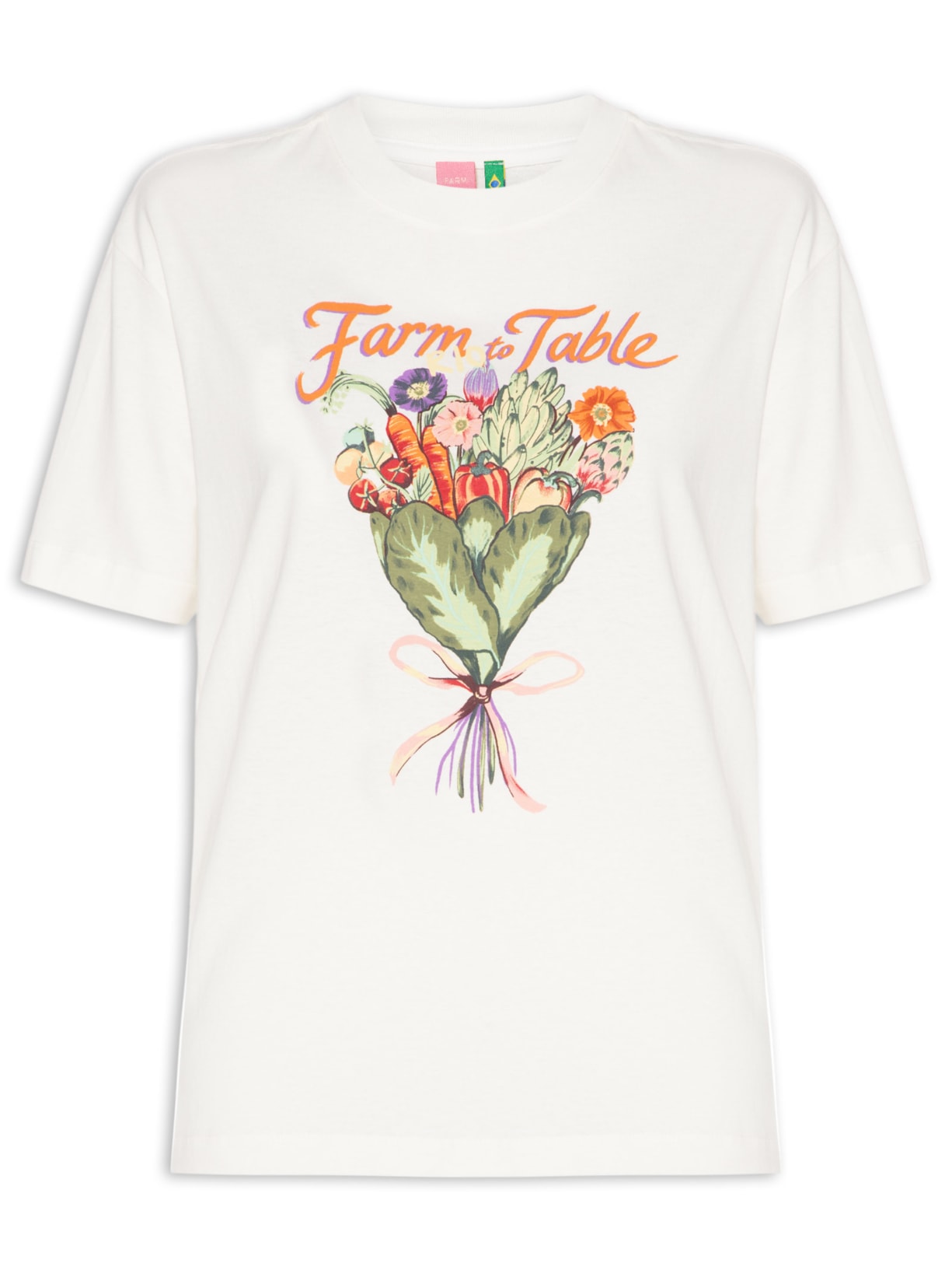 Camiseta Feminina Média Bouquet Feira – Branco