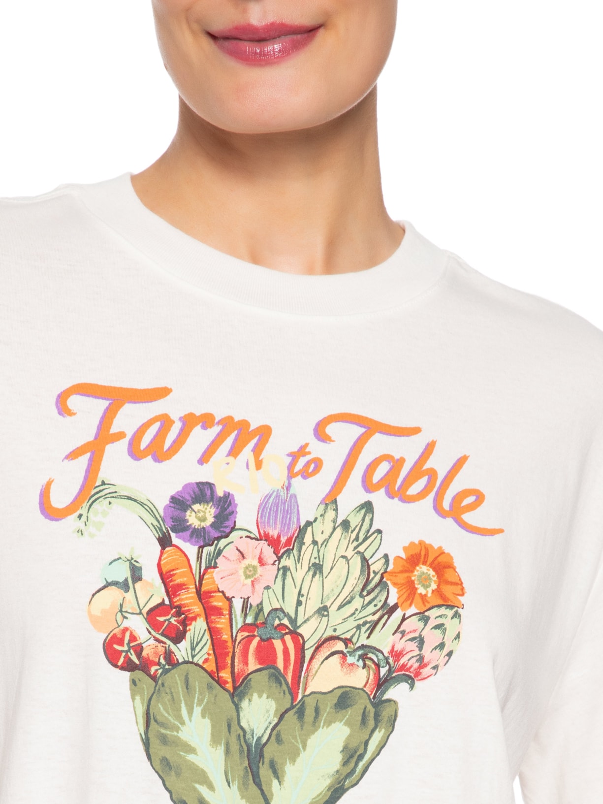 Camiseta Feminina Média Bouquet Feira  – Branco Farm