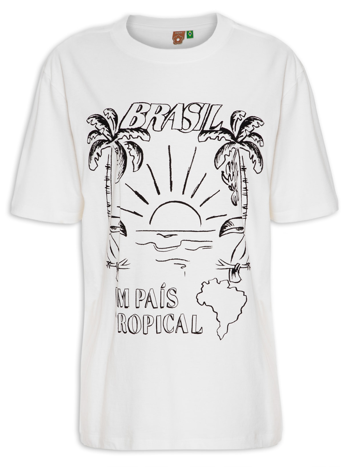 Camiseta Feminina Média Brasil Um País Tropical - Off White