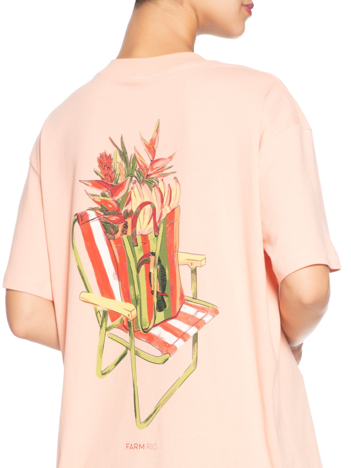 Camiseta Feminina Media Cadeira De Praia Rosa Farm