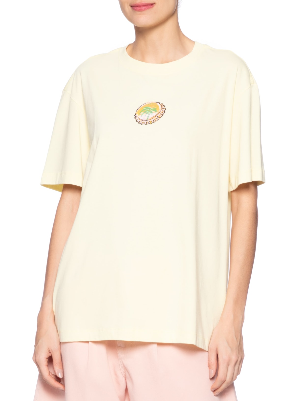 Camiseta Feminina Média Cervecita Amarelo Farm