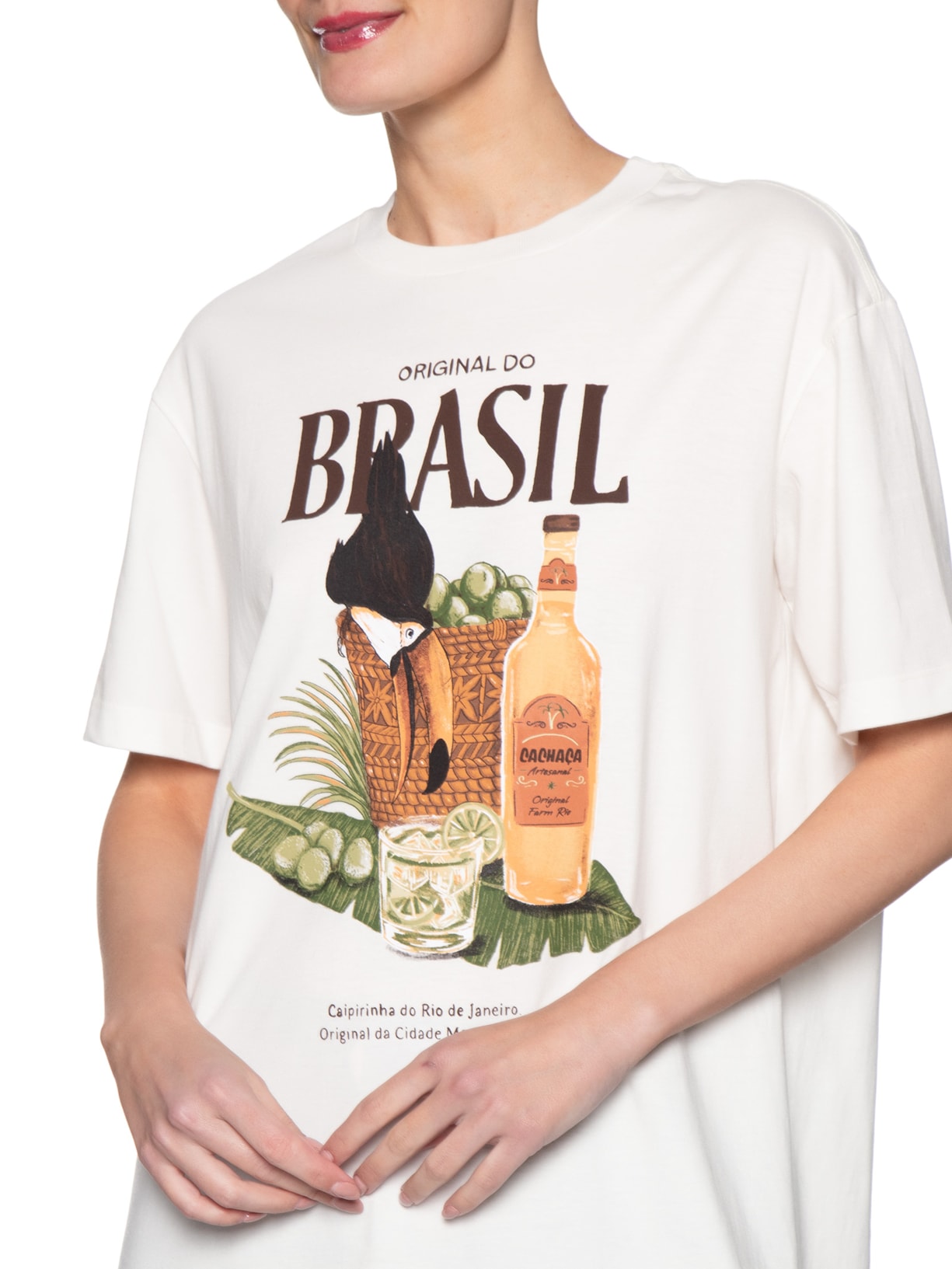 Camiseta Feminina Média Cesto de Limões – Branco Farm