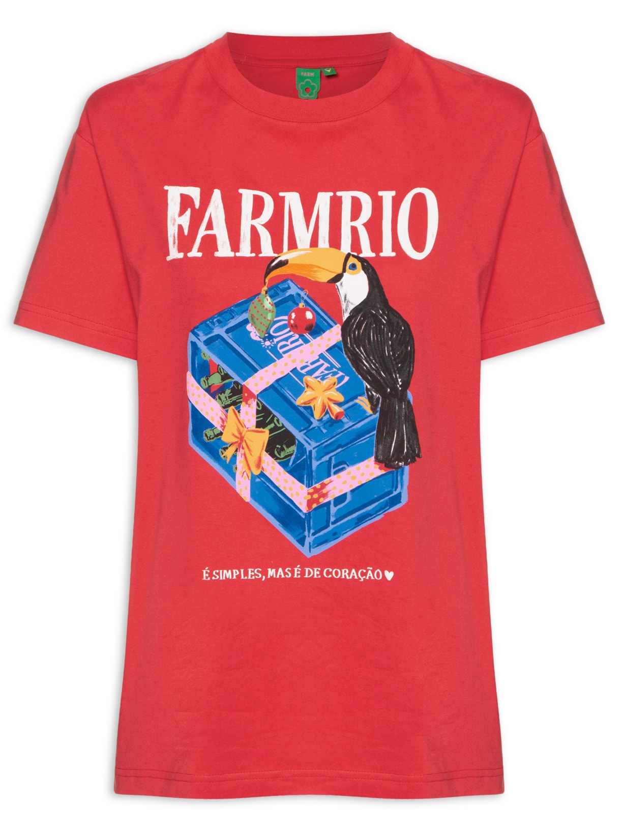 Camiseta Feminina Média É De Coração - Vermelho