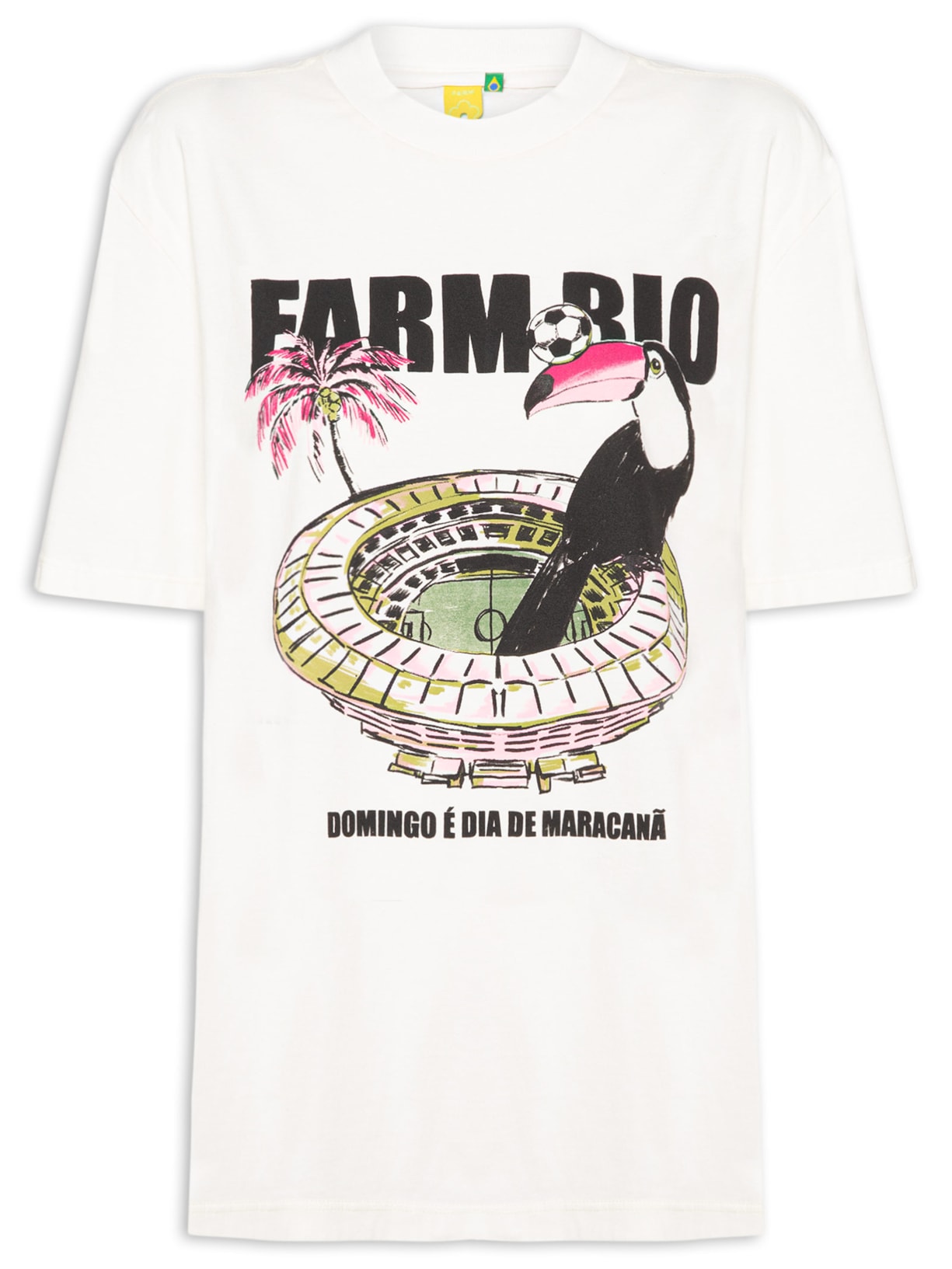 Camiseta Feminina Média Maracanã - Off White