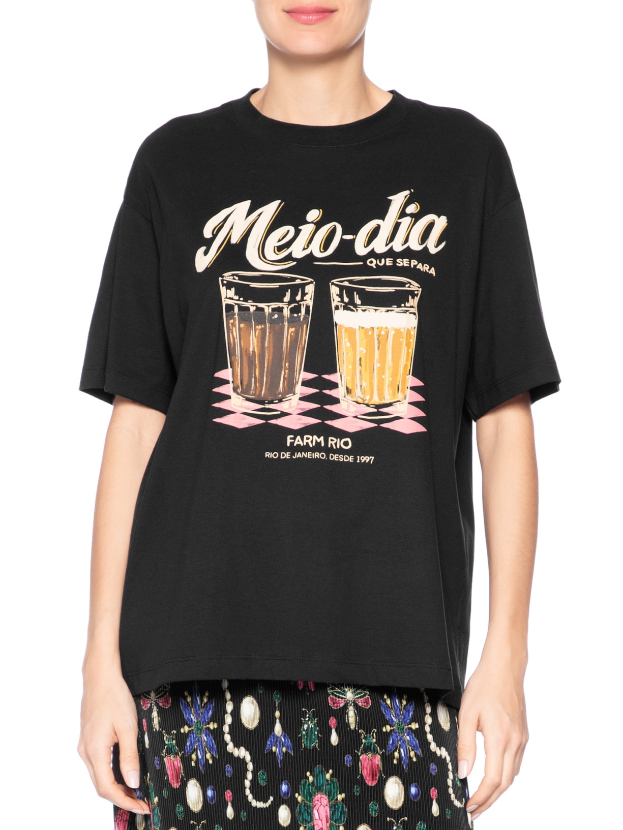 Camiseta Feminina Média Meio Dia – Preto Farm