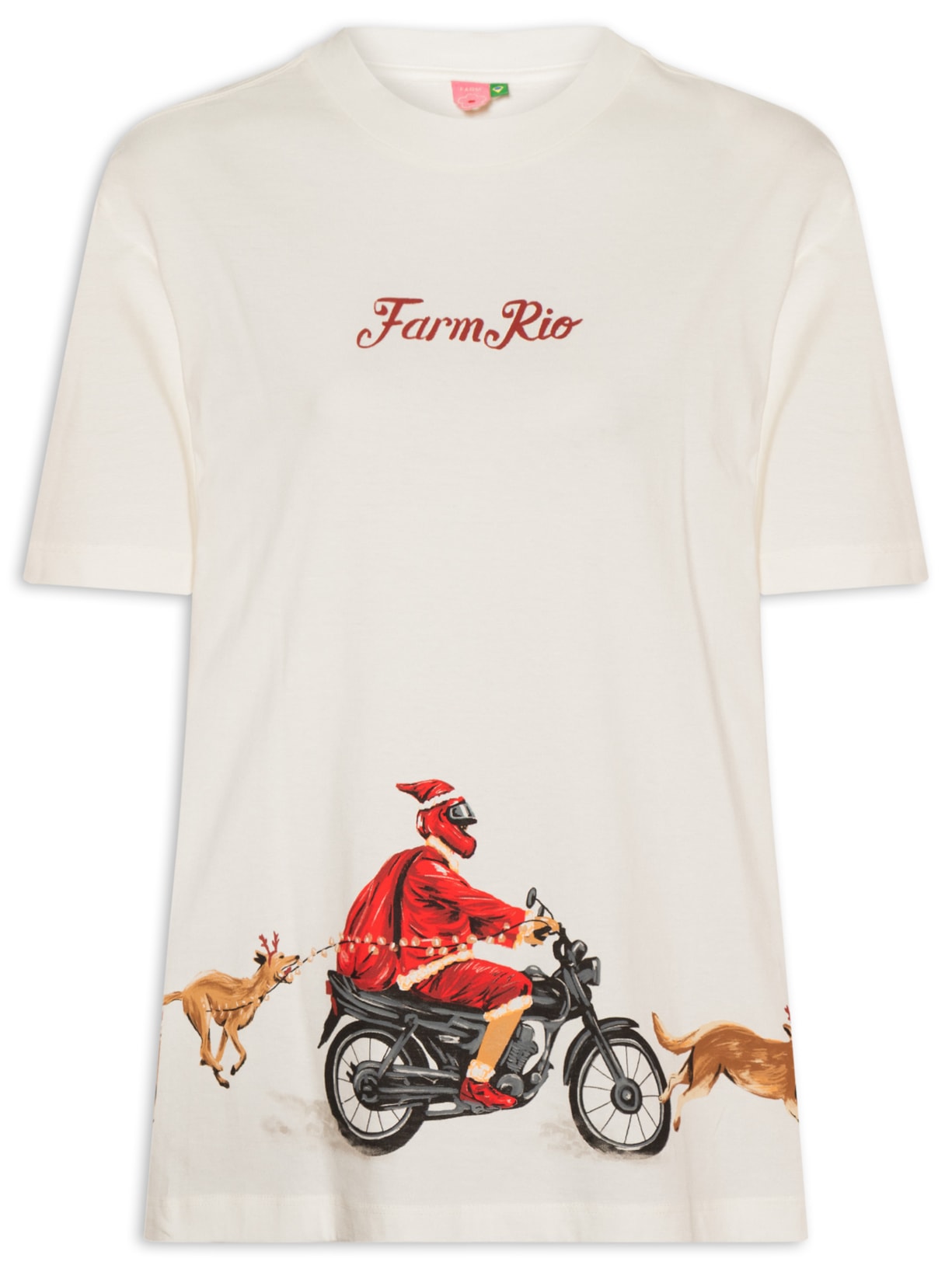 Camiseta Feminina Media Noel Brasileiro Branco Farm