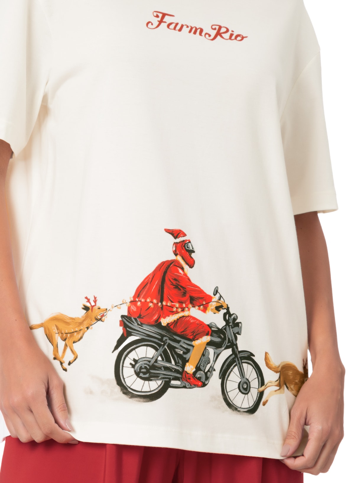 Camiseta Feminina Media Noel Brasileiro Branco Farm