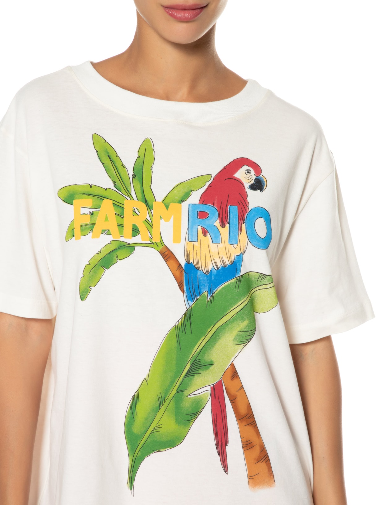 Camiseta Feminina Média Off White Farm