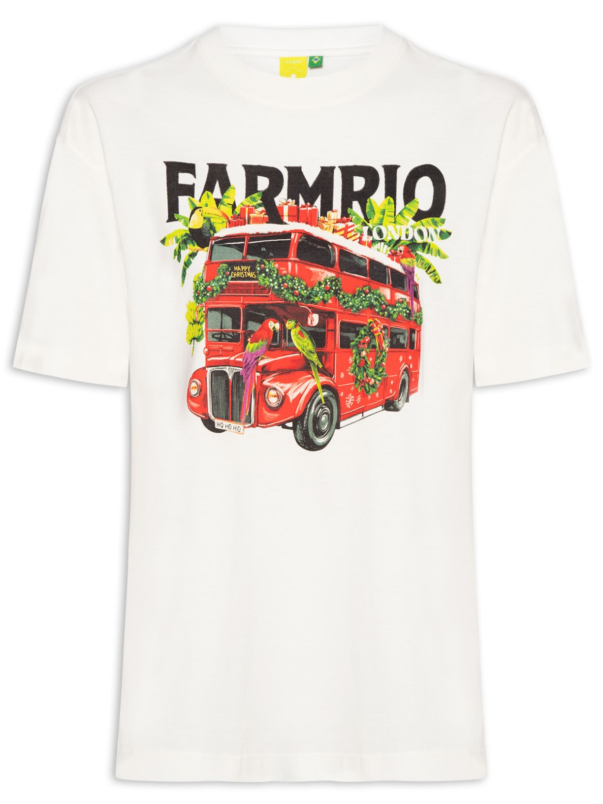 Camiseta Feminina Média Onibus Londres - Branco