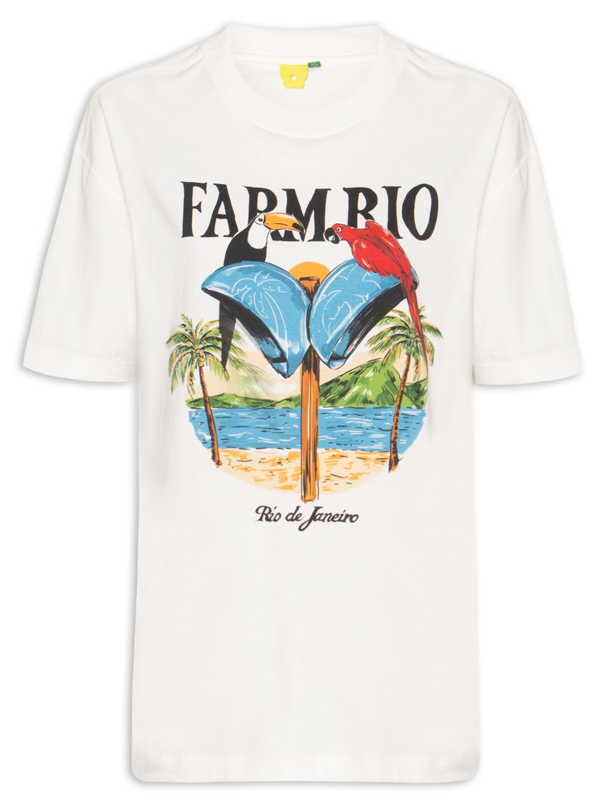 Camiseta Feminina Média Orelhão Rio - Branco